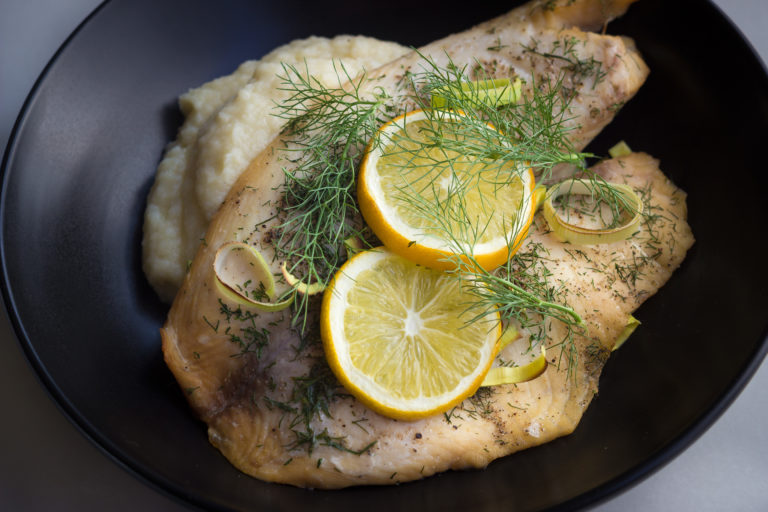 Meyer Lemon and Herb Baked White Fish {Paleo + Whole30}